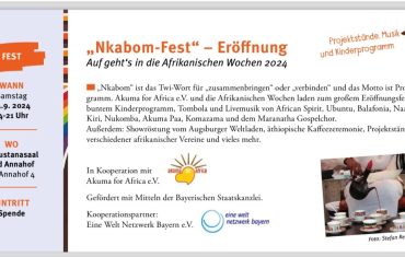 Nkabomfest 2024 – Eröffnungsfest der afrikanischen Wochen Augsburg