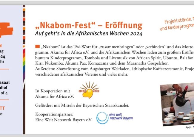 Nkabomfest 2024 – Eröffnungsfest der afrikanischen Wochen Augsburg