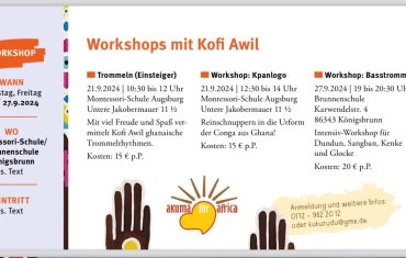Workshops im Rahmen der afrikanischen Wochen Augsburg