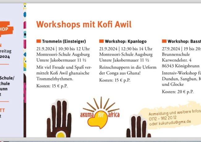 Workshops im Rahmen der afrikanischen Wochen Augsburg